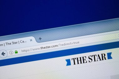 Ryazan, Rusya - 26 Ağustos 2018: Ana Star web sitesi Pc. Url - Thestar.com görüntüleme