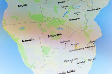 Ryazan, Rusya Federasyonu - 08 Temmuz 2018: Botswana ülke Google maps hizmeti