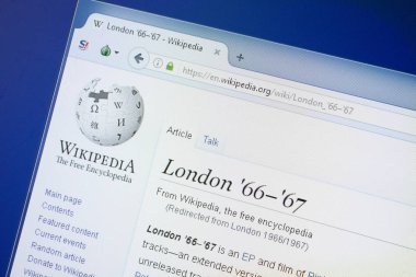 Ryazan, Rusya - 19 Ağustos 2018: Vikipedi sayfası Londra ' 66 - 67' Pc görüntüleme hakkında