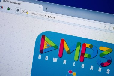 Ryazan, Rusya - 26 Ağustos 2018: Ana Pc. Url - ekranda emp3 sitesinin emp3.live