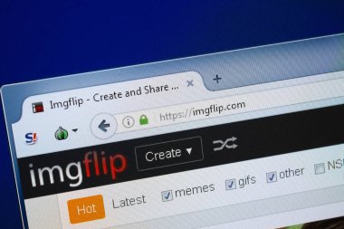 Ryazan, Rusya - 26 Ağustos 2018: Web sitesi ana sayfa fiske vurmak, Img Pc. Url - Imgflip.com görüntüleme