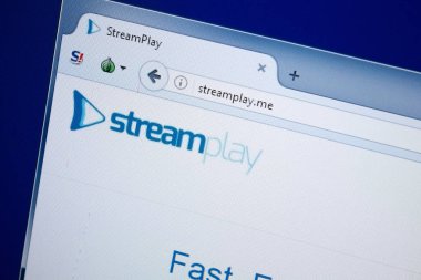 Ryazan, Rusya - 26 Ağustos 2018: Web sitesi ana Stream of oyun Pc. Url - Streamplay.me görüntüleme