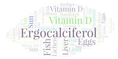 Ergocalciferol kelime bulutu.