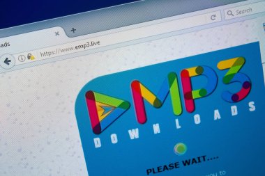 Ryazan, Rusya - 26 Ağustos 2018: Ana Pc. Url - ekranda emp3 sitesinin emp3.live