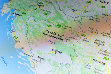 Ryazan, Rusya Federasyonu - 08 Temmuz 2018: Ülke Bosna Hersek Google maps hizmeti
