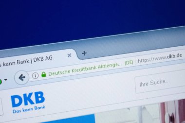 Ryazan, Rusya - 26 Ağustos 2018: Dkb ana web sitesi Pc. Url - Dkb.de görüntüleme
