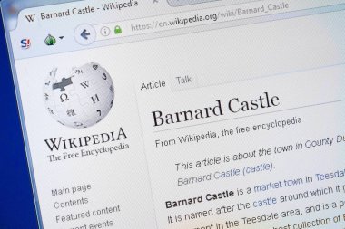 Ryazan, Rusya - 19 Ağustos 2018: Vikipedi sayfası Barnard Castle hakkında Pc ekranda