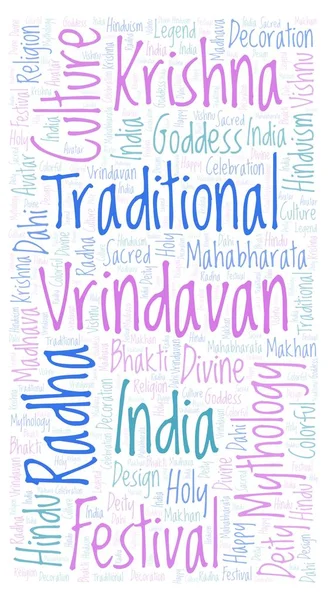 Harfler ve sadece kelime Vrindavan Wordcloud dikdörtgen şeklinde yapılmış.