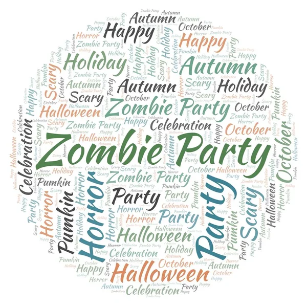 Zombi parti kelime bulutu.