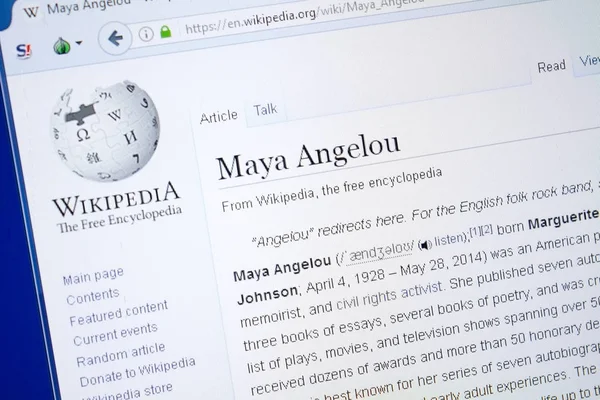 Rjazaň Rusko Srpna 2018 Stránce Wikipedie Maya Anděl Monitoru — Stock fotografie