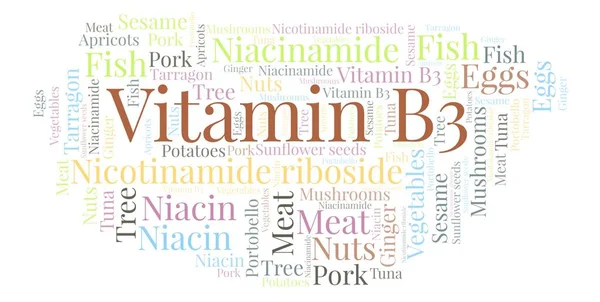 Vitamin B3 kelime bulutu.