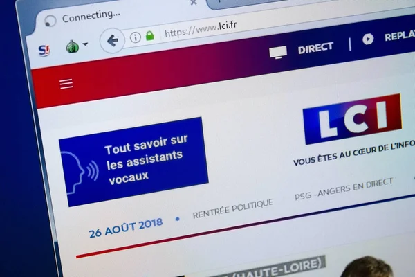 Ryazan, Rusya - 26 Ağustos 2018: LCI ana web sitesi Pc. Url - Lci.fr görüntüleme