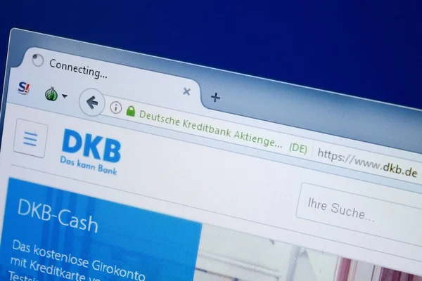 Ryazan, Rusia - 26 de agosto de 2018: Página web de DKB en la pantalla del PC. Url - DKB.de — Foto de Stock