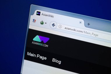 Ryazan, Rusya - 26 Ağustos 2018: Asya Wiki Ana Web sitesi Pc. Url - Asianwiki.com görüntüleme