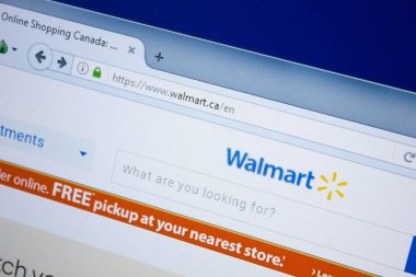 Ryazan, Rusya - 26 Ağustos 2018: Walmart ana web sitesi Pc. Url - Walmart.ca görüntüleme