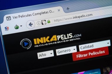 Ryazan, Rusya - 26 Ağustos 2018: Inka Pelis ana web sitesi Pc. Url - Inkapelis.com görüntüleme