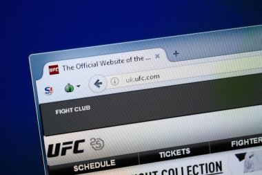 Ryazan, Rusya - 26 Ağustos 2018: Ufc ana web sitesi Pc. Url - Ufc.com görüntüleme