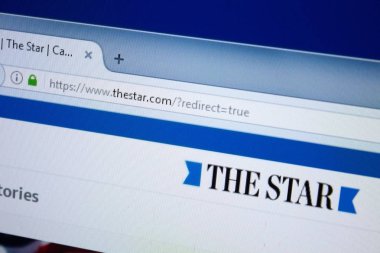 Ryazan, Rusya - 26 Ağustos 2018: Ana Star web sitesi Pc. Url - Thestar.com görüntüleme