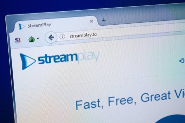 Ryazan, Rusya - 26 Ağustos 2018: Web sitesi ana Stream of oyun Pc. Url - Streamplay.to görüntüleme