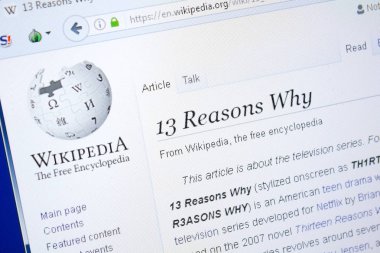 Ryazan, Rusya - 28 Ağustos 2018: Vikipedi sayfası 13 neden neden Pc ekranda.