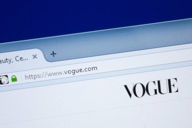 Ryazan, Rusya - 26 Ağustos 2018: Vogue ana web sitesi Pc. Url - Vogue.com görüntüleme