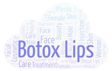 Botoks dudaklar kelime bulutu.