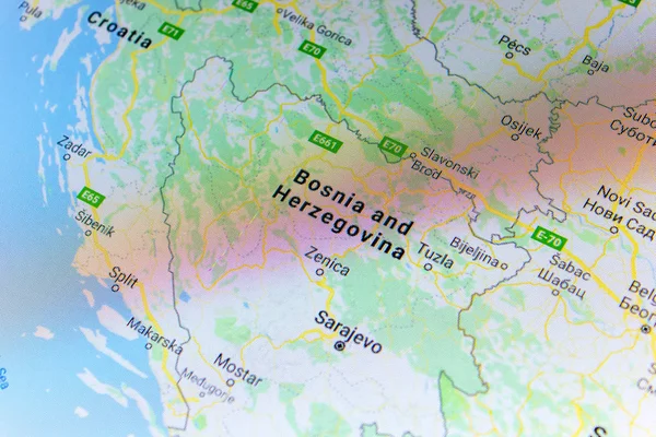 Ryazan Rusland Juli 2018 Land Van Bosnië Herzegovina Google Maps — Stockfoto