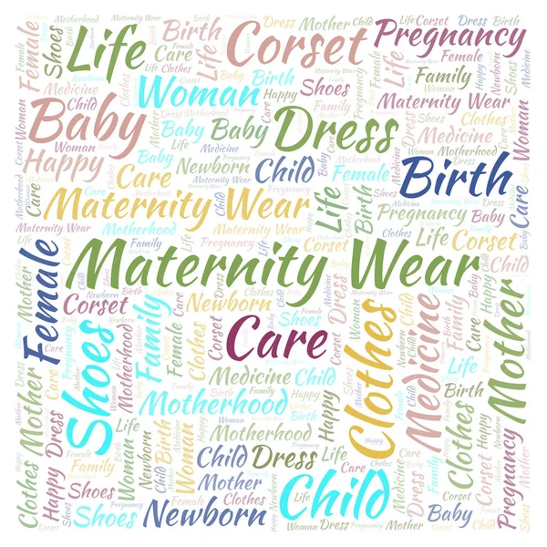 Maternity Wear in a shape of square word cloud.