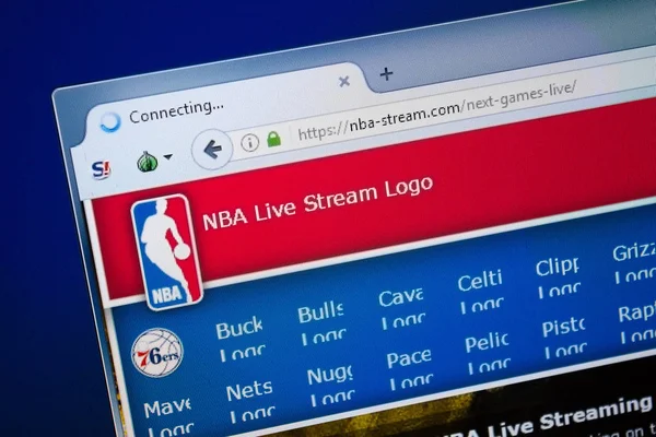 Ryazan, Rusya - 26 Ağustos 2018: Nba akışı ana web sitesi Pc. Url - Nba-Stream.com görüntüleme