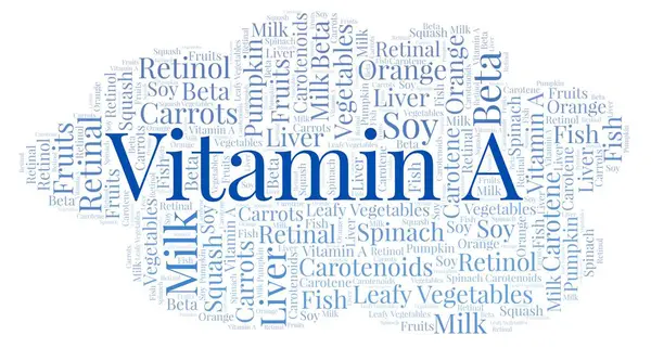 A-vitamin szó felhő. — Stock Fotó