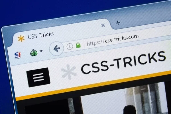 Ryazan, Rusya - 26 Ağustos 2018: Ana, Css - hileler Web sitesi Pc. Url - Css-Tricks.com görüntüleme