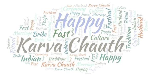 Happy Karva Chauth word cloud.
