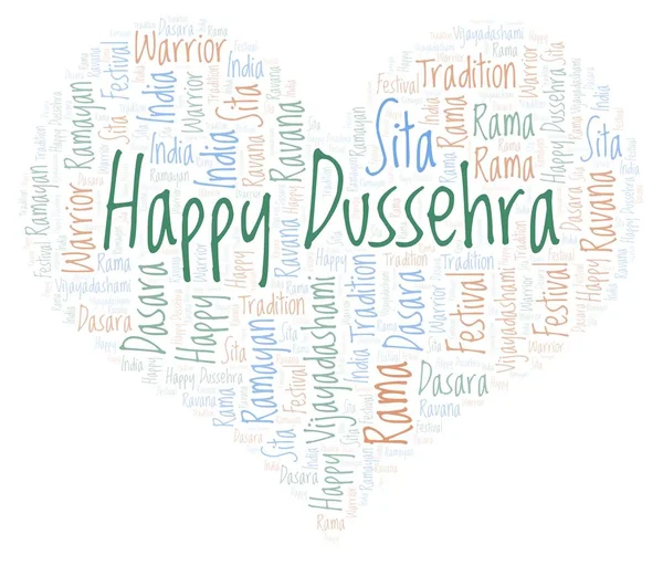 Mutlu Dussehra kelime bulutu.