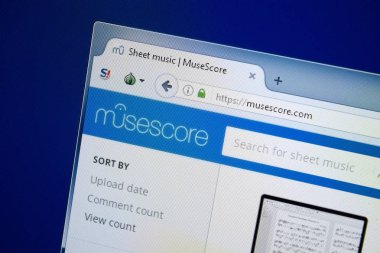 Ryazan, Rusya - 26 Ağustos 2018: Muses çekirdek ana web sitesi Pc. Url - Musescore.com görüntüleme