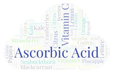 Askorbik asit kelime bulutu.