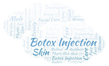 Botox enjeksiyon kelime bulutu.