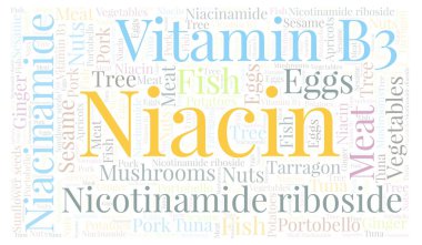 Niasin yatay kelime bulutu.