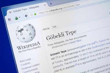 Ryazan, Rusya - 19 Ağustos 2018: Vikipedi sayfa hakkında Gobekli Tepe Pc ekranda