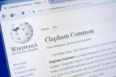 Ryazan, Rusya - 19 Ağustos 2018: Vikipedi sayfa hakkında Clapham Common Pc ekranda