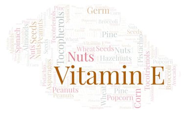 E vitamini kelime bulutu.