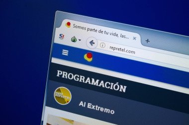 Ryazan, Rusya - 26 Ağustos 2018: Repretel ana web sitesi Pc. Url - Repretel.com görüntüleme