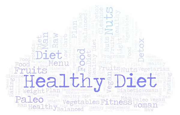 Облако слов с текстом Здоровая диета на белом фоне . — стоковое фото