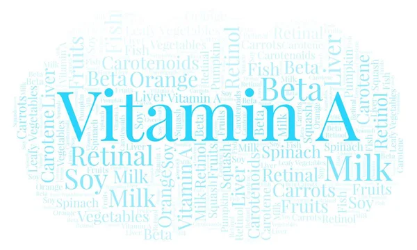 A vitamini kelime bulutu.
