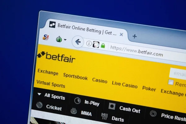 Ryazan, Oroszország - augusztus 26, 2018: Honlap Bet tisztességes website-ra a bemutatás-ból Pc. Url - Betfair.com — Stock Fotó