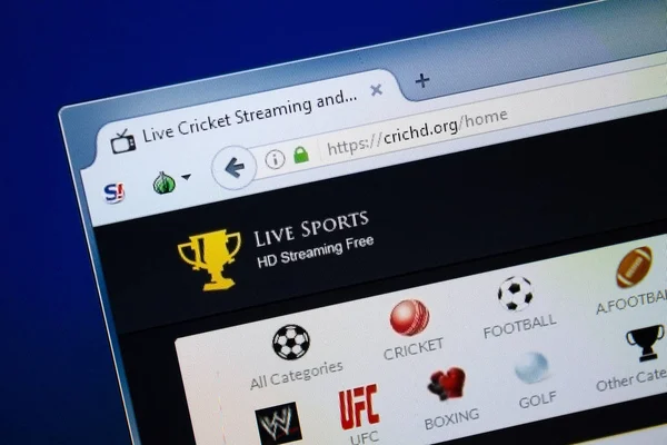 Ryazan, Rusya - 26 Ağustos 2018: Kesmemiz Hd ana web sitesi Pc. Url - Crichd.org görüntüleme