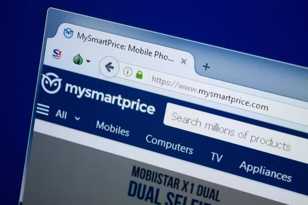 Ryazan, Rusia - 26 Agustus 2018: Situs web My Smart Price di layar PC. (Inggris) MySmartPrice.com — Stok Foto