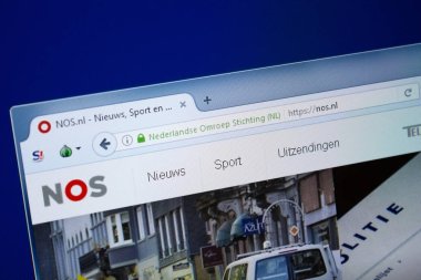 Ryazan, Rusya - 26 Ağustos 2018: Nos ana web sitesi Pc. Url - Nos.nl görüntüleme