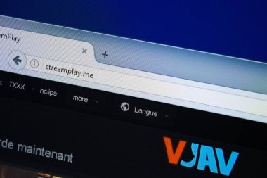 Ryazan, Rusya - 26 Ağustos 2018: Web sitesi ana Stream of oyun Pc. Url - Streamplay.me görüntüleme