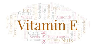 E vitamini kelime bulutu.