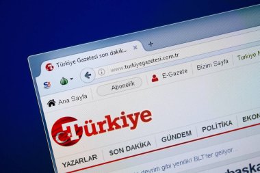 Ryazan, Rusya - 26 Ağustos 2018: Ana Tukiye Gazetesi Web sitesi Pc. Url - Tukiyegazetesi.com.tr görüntüleme